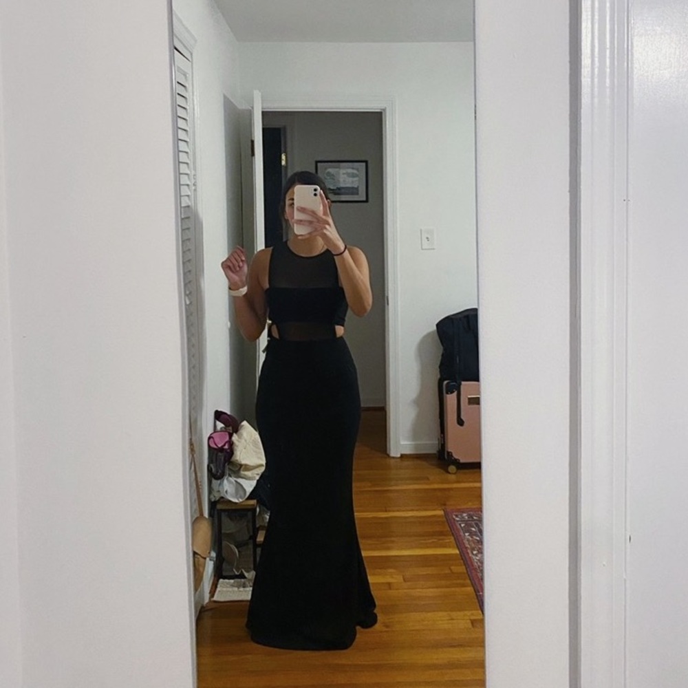 Long mesh top with cut outs! NWT - Picture 2 of 6